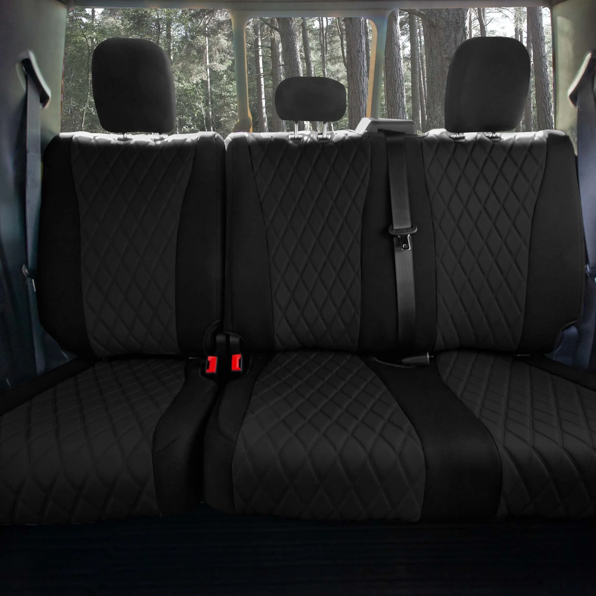 Ford F-150 2015-2024  - Ford F-250 F-350 F-450 2017-2022 - Rear Set Seat Covers - Black Ultraflex Neoprene