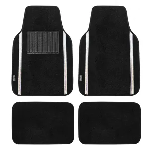 Galaxy13 Metallic Stripe Non-Slip Carpet Floor Mats - Full Set White