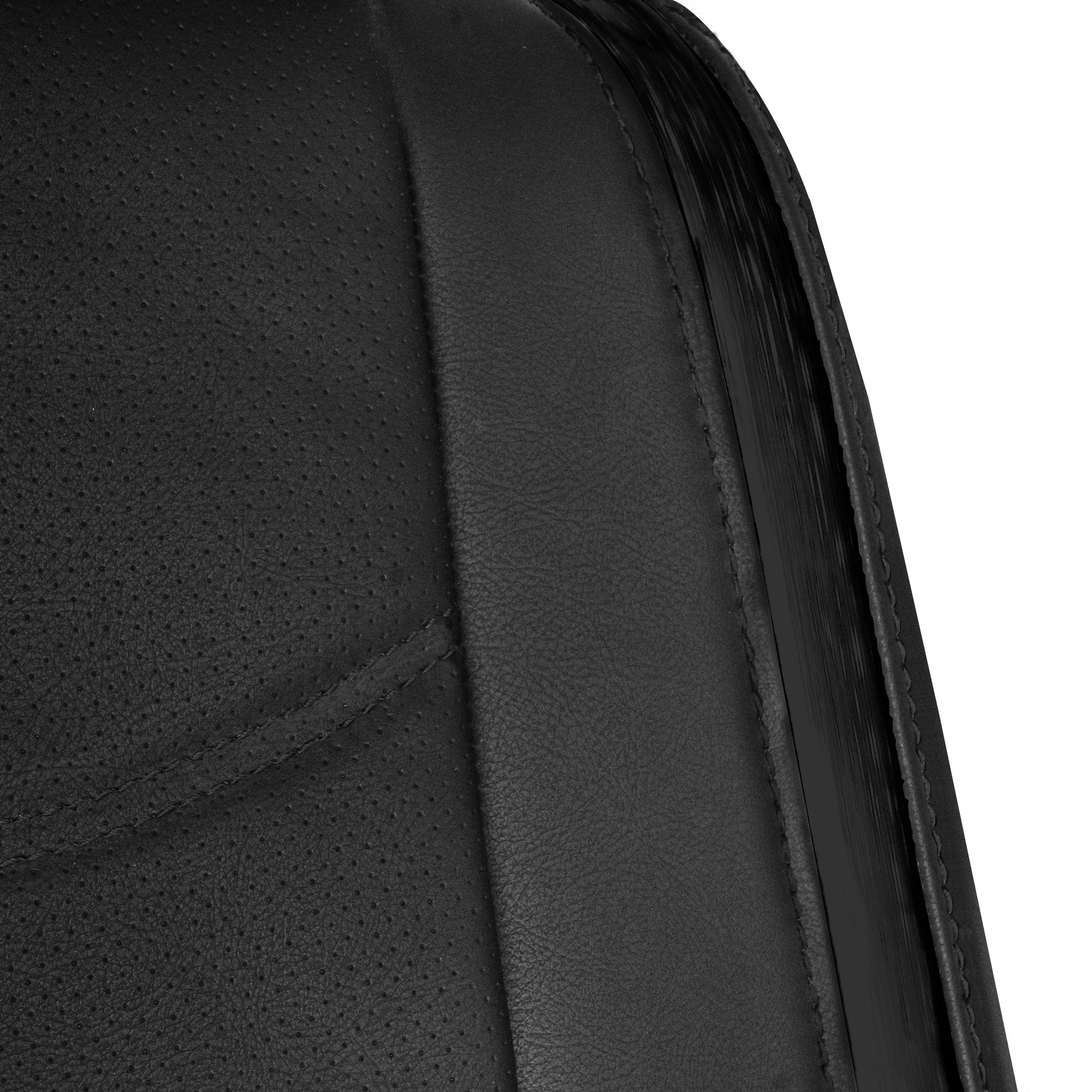 Galaxy13 Metallic Striped Deluxe Leatherette Seat Covers - Full Set Black