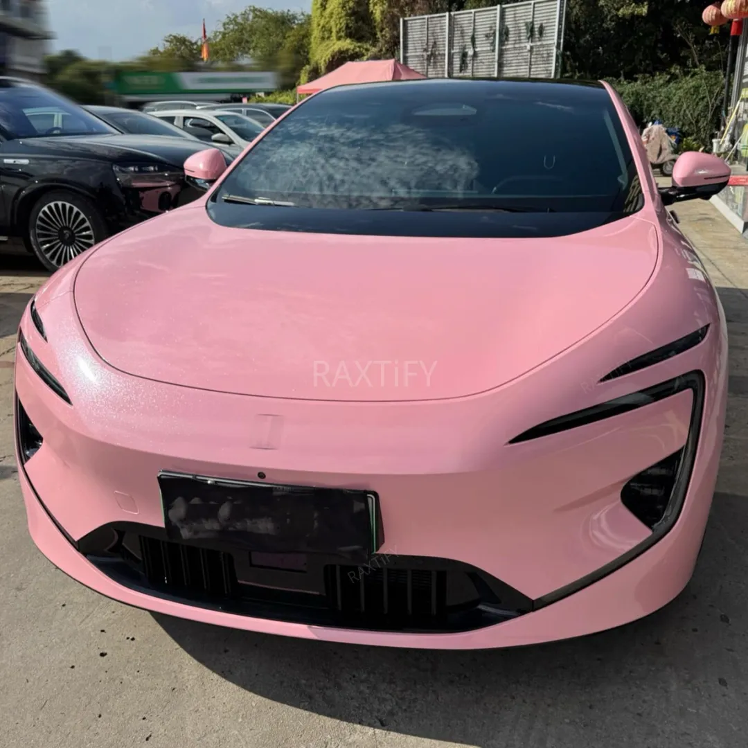 Gloss Diamond Pearl Peach Pink Vinyl Wrap