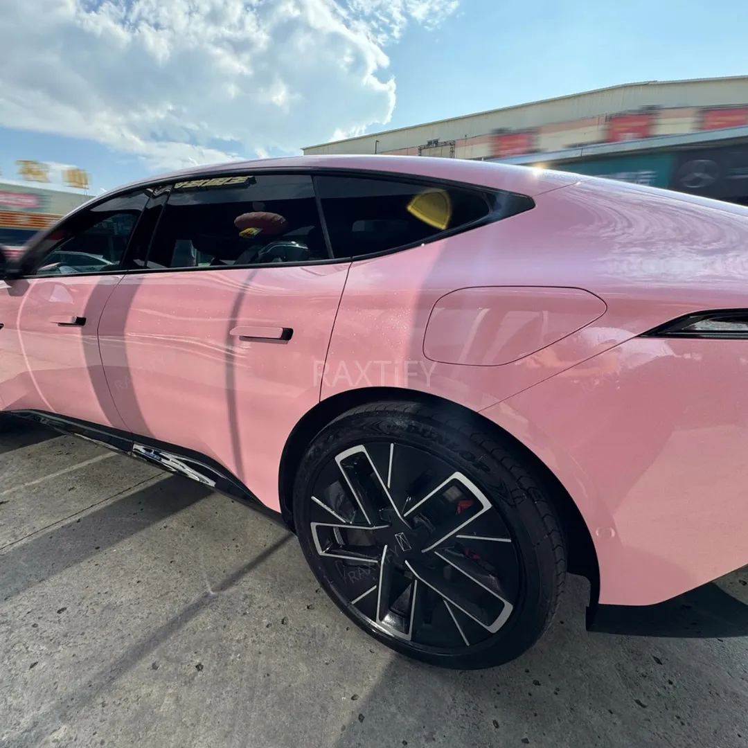 Gloss Diamond Pearl Peach Pink Vinyl Wrap