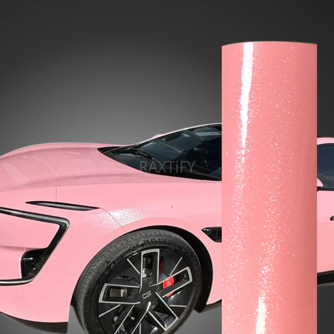Gloss Diamond Pearl Peach Pink Vinyl Wrap
