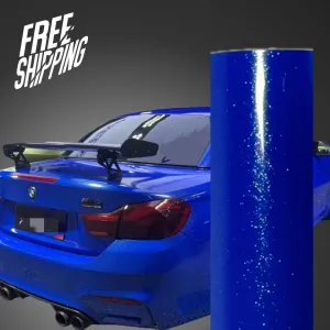 Gloss Metallic Glitter Dark Blue Car Wrap