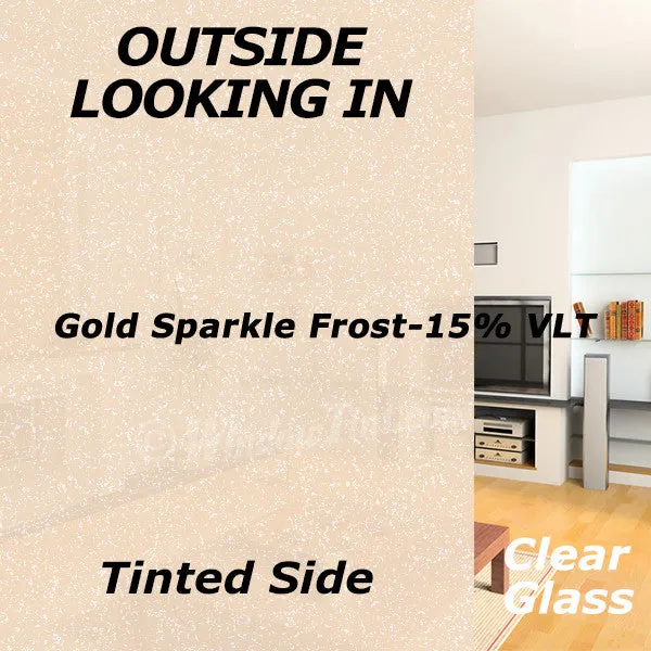 Gold Sparkle Frost Window Tinting Film 47" Wide Roll