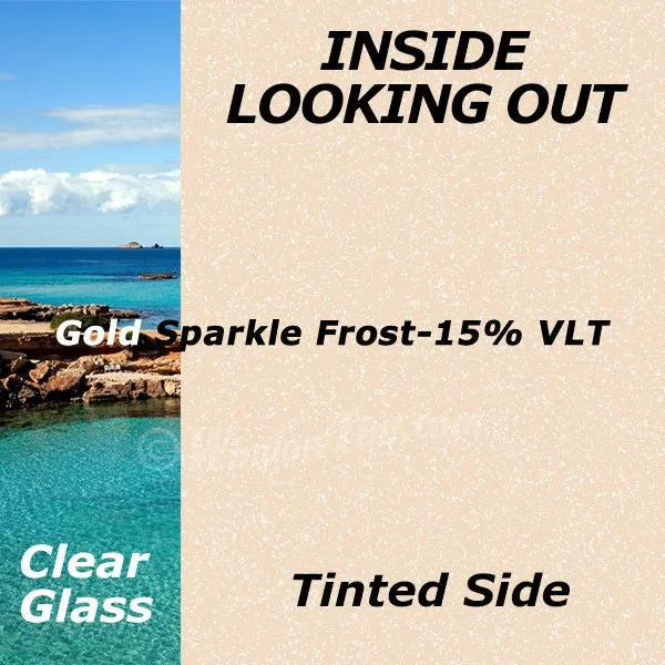 Gold Sparkle Frost Window Tinting Film 47" Wide Roll