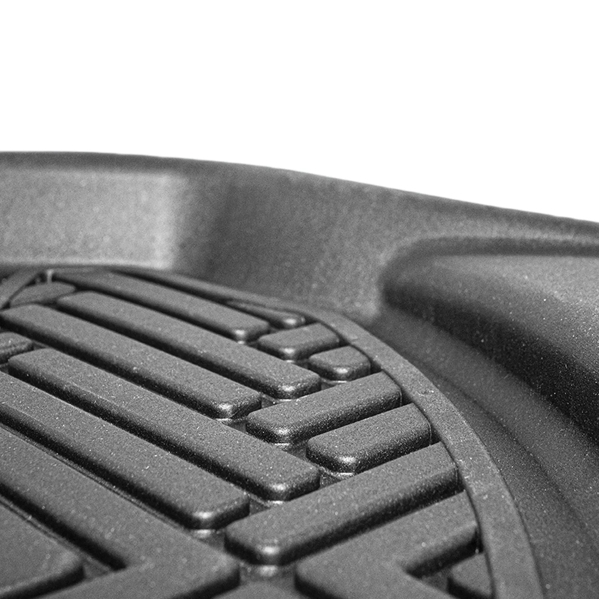 Heavy Duty ClimaProof Deep Dish Non-Slip Rubber Floor Mats - Full Set Black