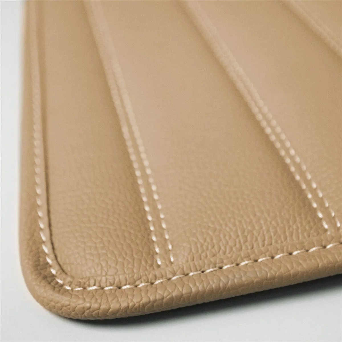 Heavy Duty Non-Slip Faux Leather Floor Mats - Full Set Beige