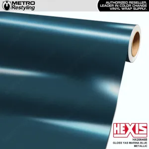 Hexis Gloss Yas Marina Blue Metallic Vinyl Wrap | HX20646B