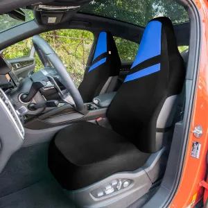 High Back Sporty Flat Cloth Seat Covers - Full Set - Blue