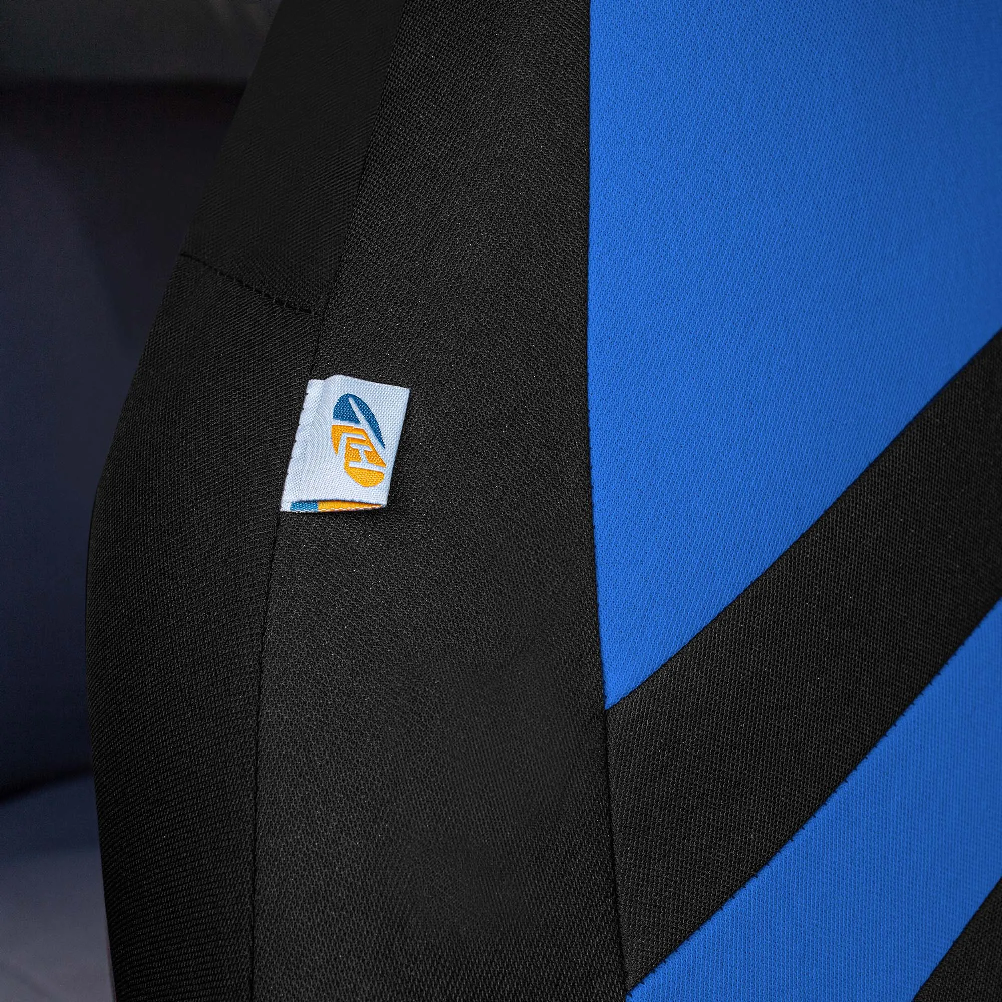 High Back Sporty Flat Cloth Seat Covers - Full Set - Blue