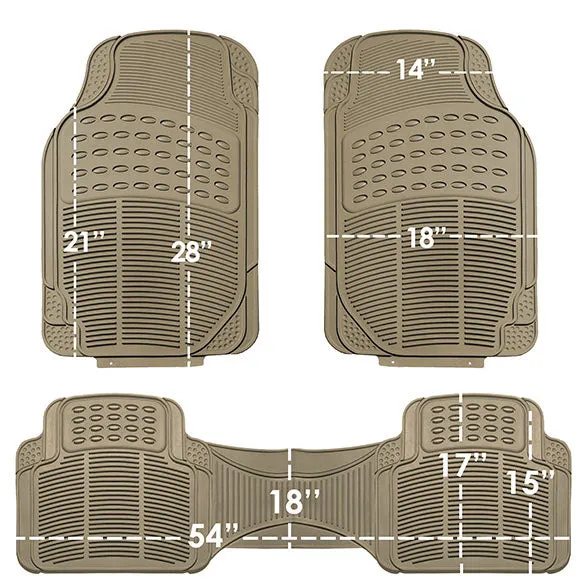 High Quality ClimaProof Trimmable Non-Slip Vinyl Floor Mats - 3 Row Beige