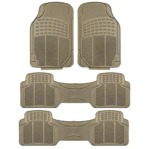 High Quality ClimaProof Trimmable Non-Slip Vinyl Floor Mats - 3 Row Beige