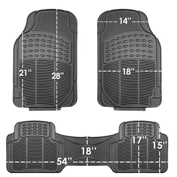 High Quality ClimaProof Trimmable Non-Slip Vinyl Floor Mats - Full Set Gray