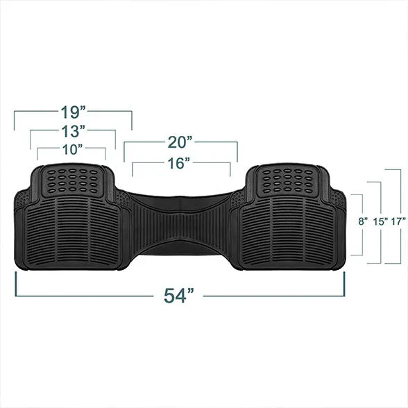 High Quality ClimaProof Trimmable Non-Slip Vinyl Floor Mats - Rear Black