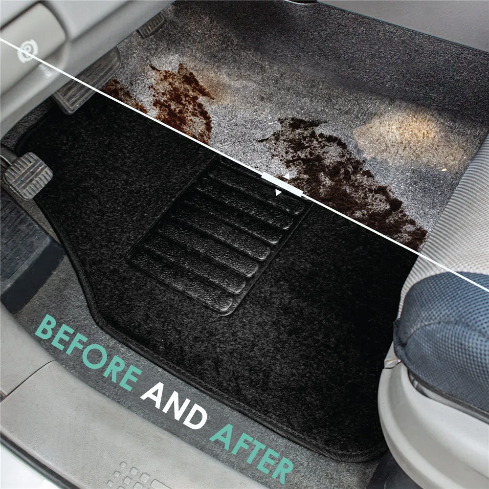 High Quality Non-Slip Carpet Floor Mats - 3 Row Black