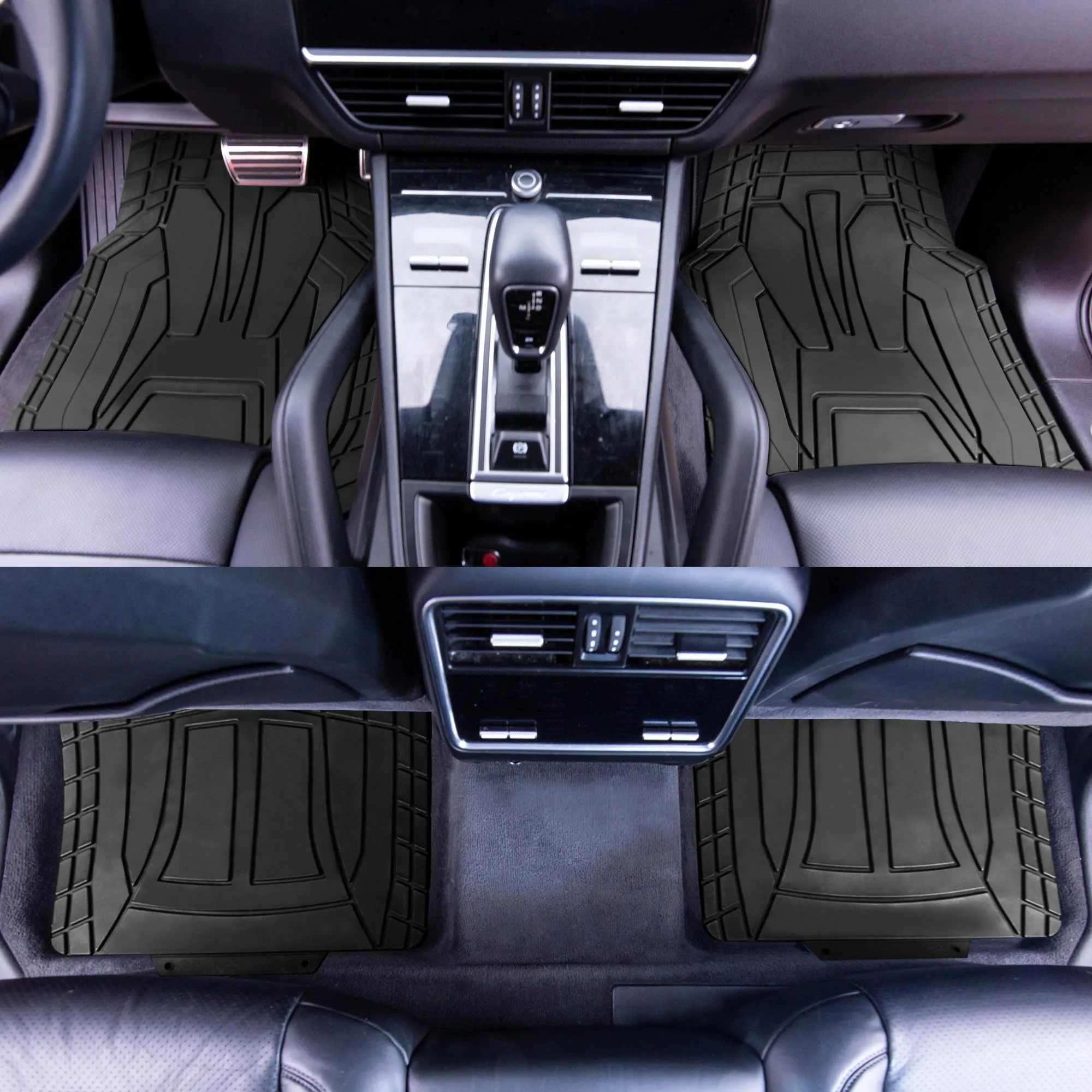 High Quality Rubber Floor Mats - Full Set Black