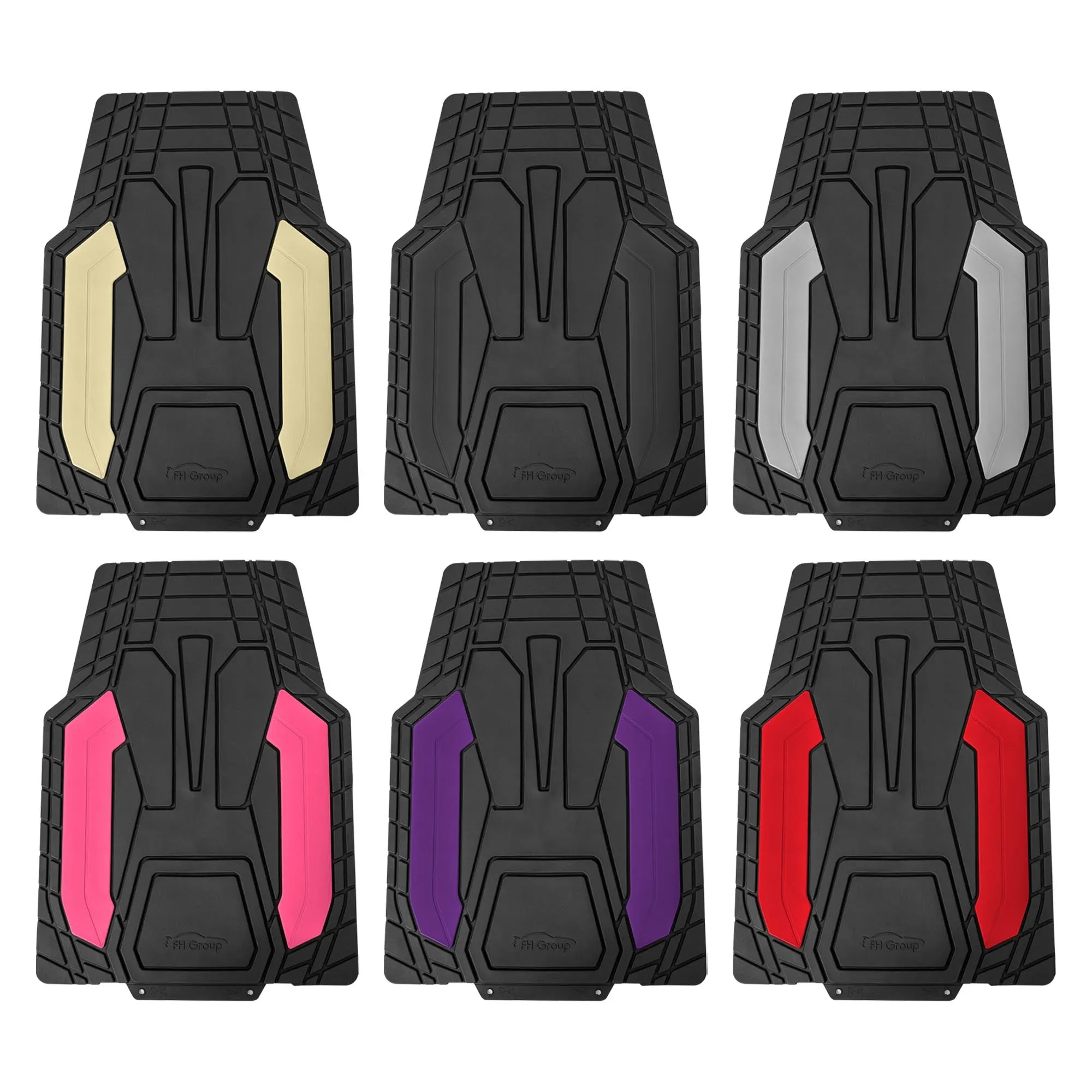 High Quality Rubber Floor Mats - Full Set Black