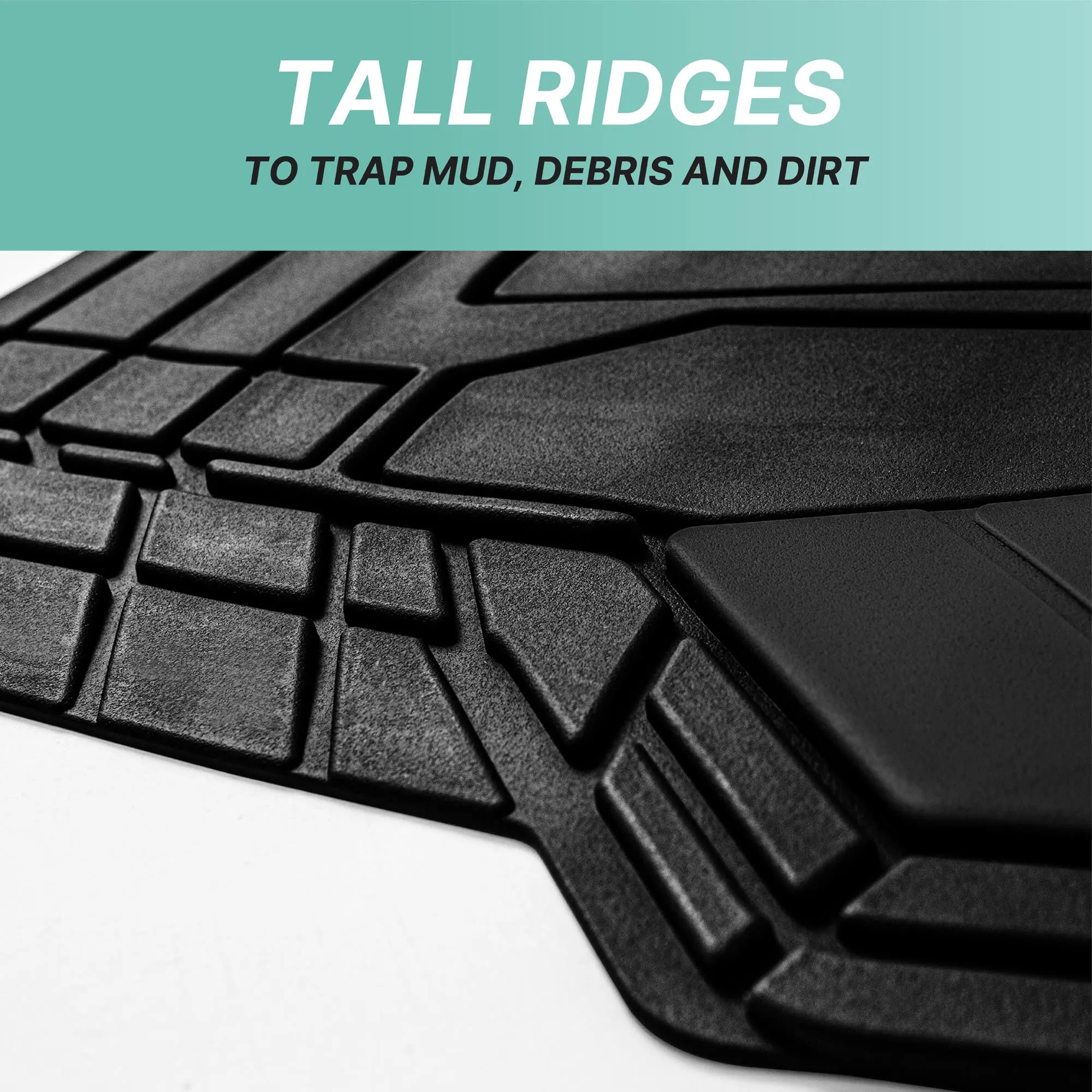 High Quality Rubber Floor Mats - Full Set Black
