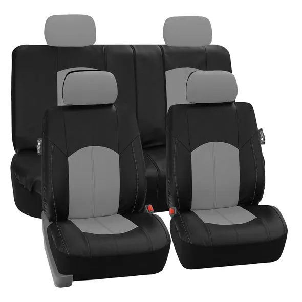 Highest Grade Faux Leather Seat Covers - Full Set Gray