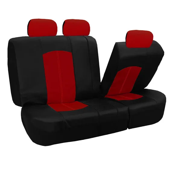 Highest Grade Faux Leather Seat Covers - Full Set Red