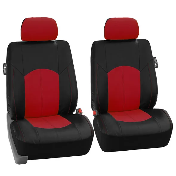 Highest Grade Faux Leather Seat Covers - Full Set Red