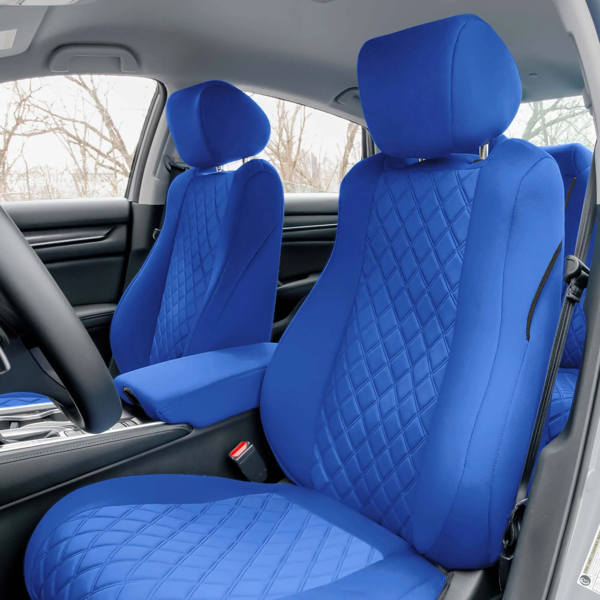 Honda Accord 2018 - 2022 Sport | Sport SE | EX| EX-L | Touring - Front Set Seat Covers - Solid Blue Ultraflex Neoprene