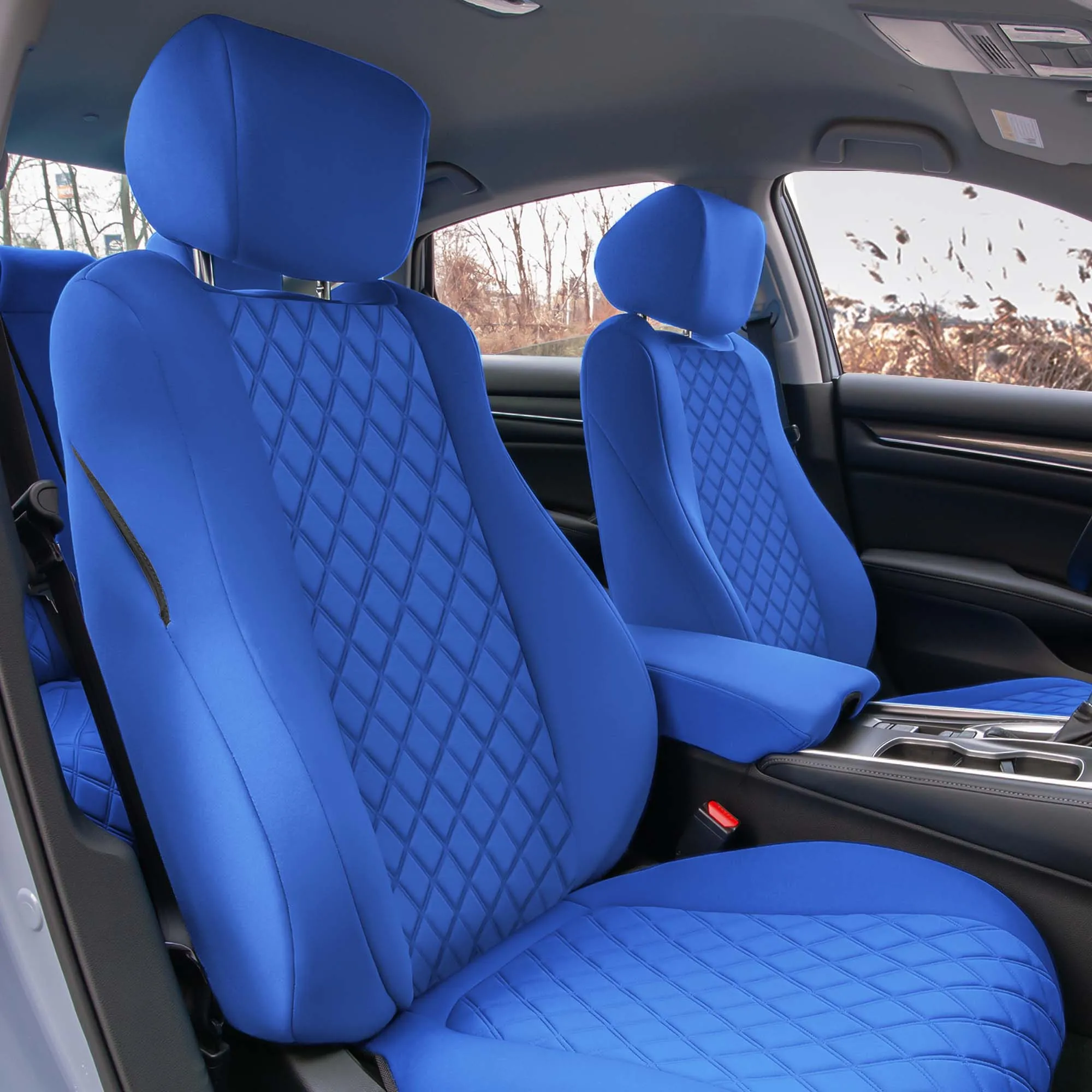Honda Accord 2018 - 2022 Sport | Sport SE | EX| EX-L | Touring - Front Set Seat Covers - Solid Blue Ultraflex Neoprene