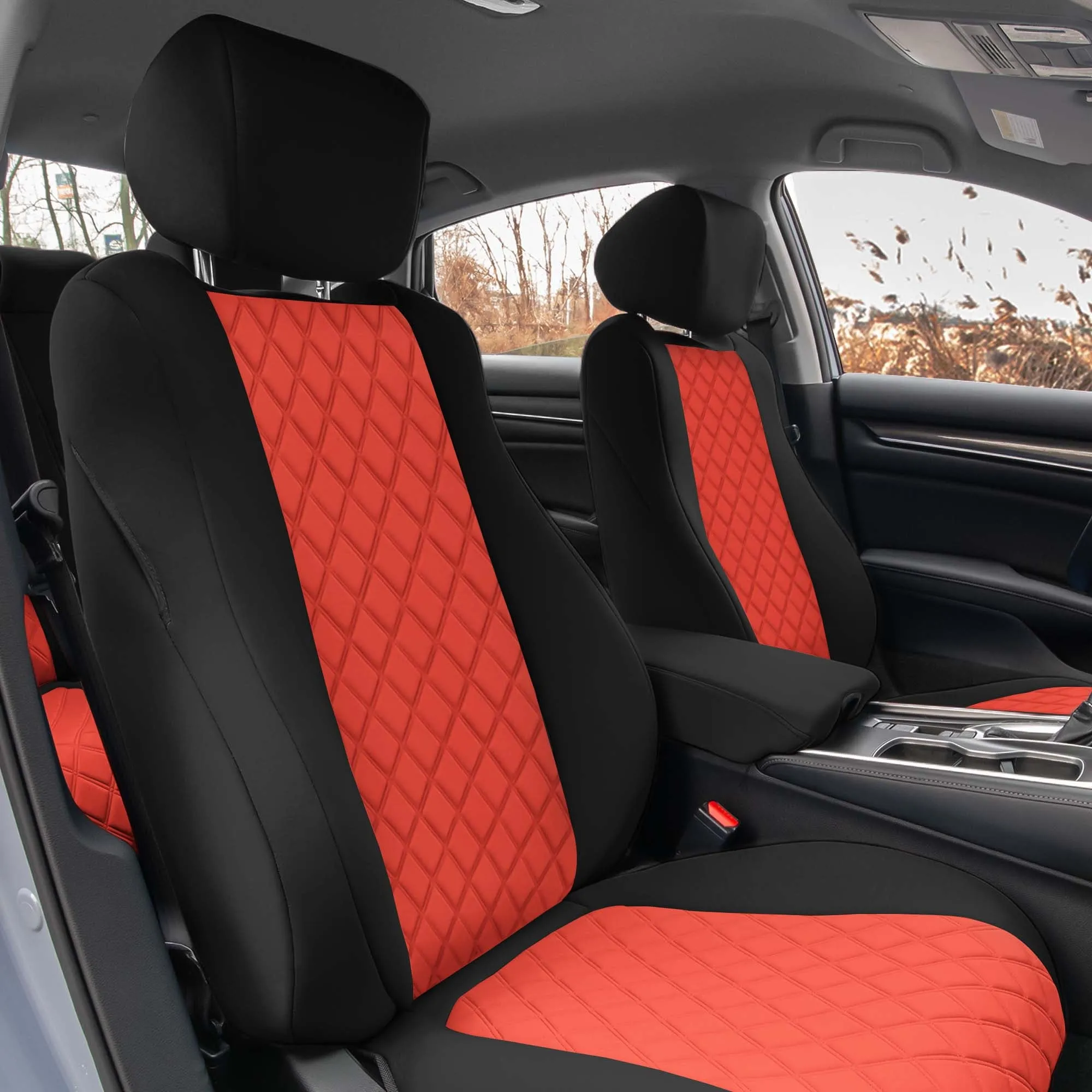 Honda Accord 2018 - 2022 Sport | Sport SE | EX| EX-L | Touring - Full Set Seat Covers - Red Ultraflex Neoprene