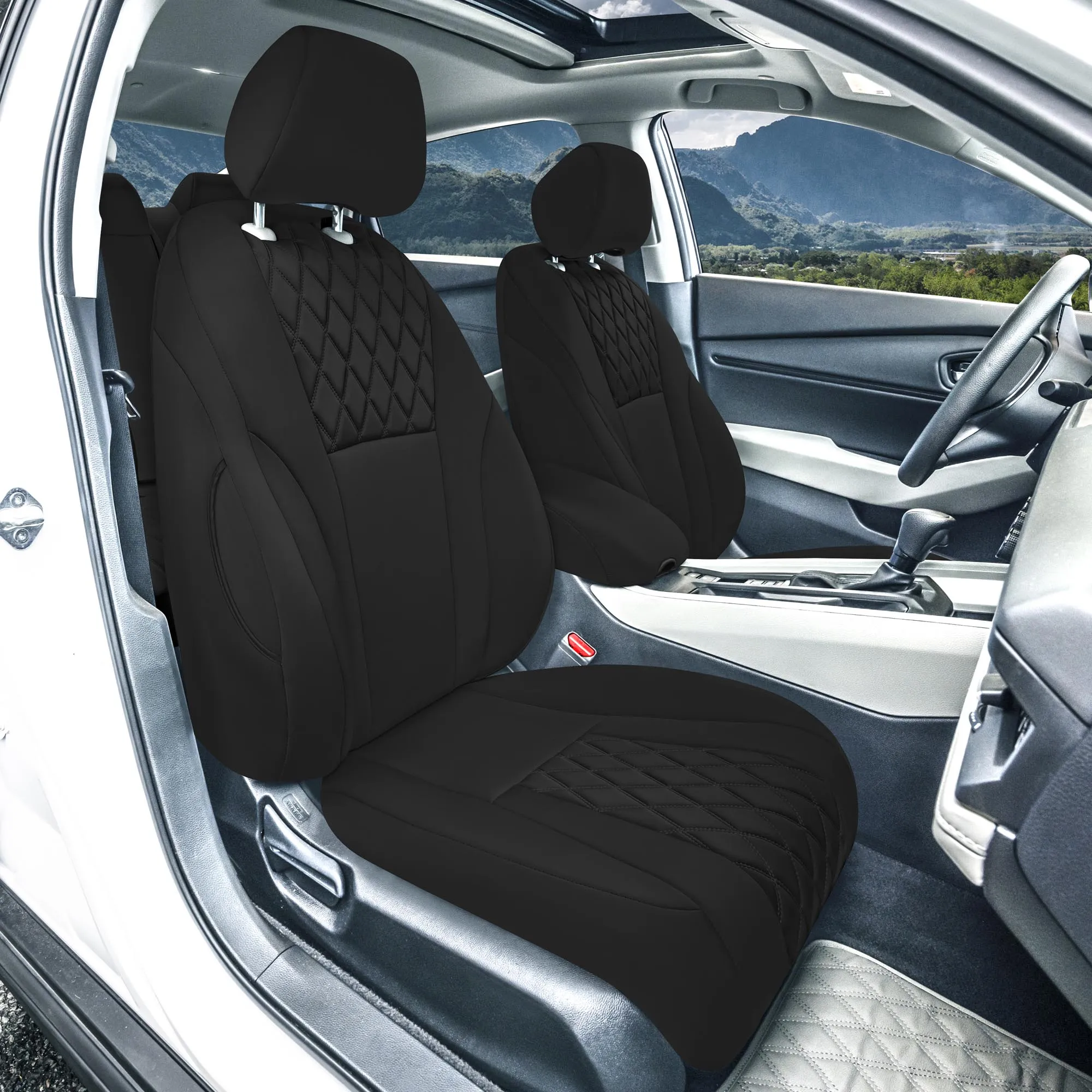 Honda Accord 2023 - 2024 - Front Set Seat Covers - Black Ultraflex Neoprene