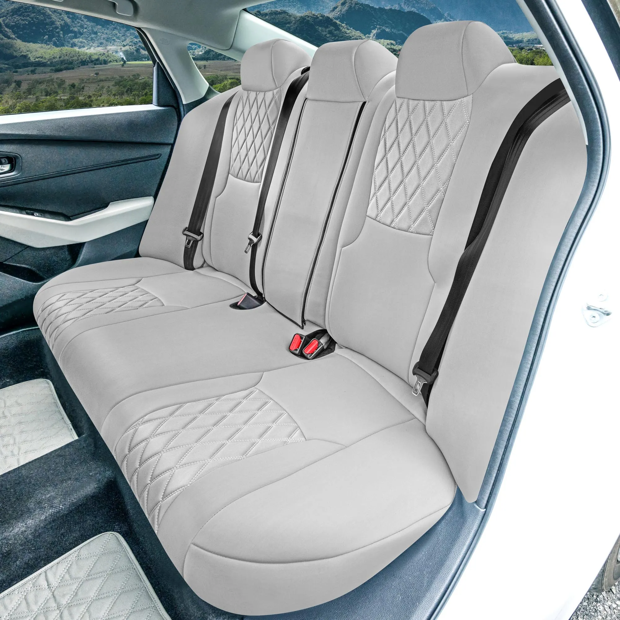 Honda Accord LX | Sport Hybrid 2023-2024 - Full Set Seat Covers (Solid Bench) - Solid Gray Ultraflex Neoprene