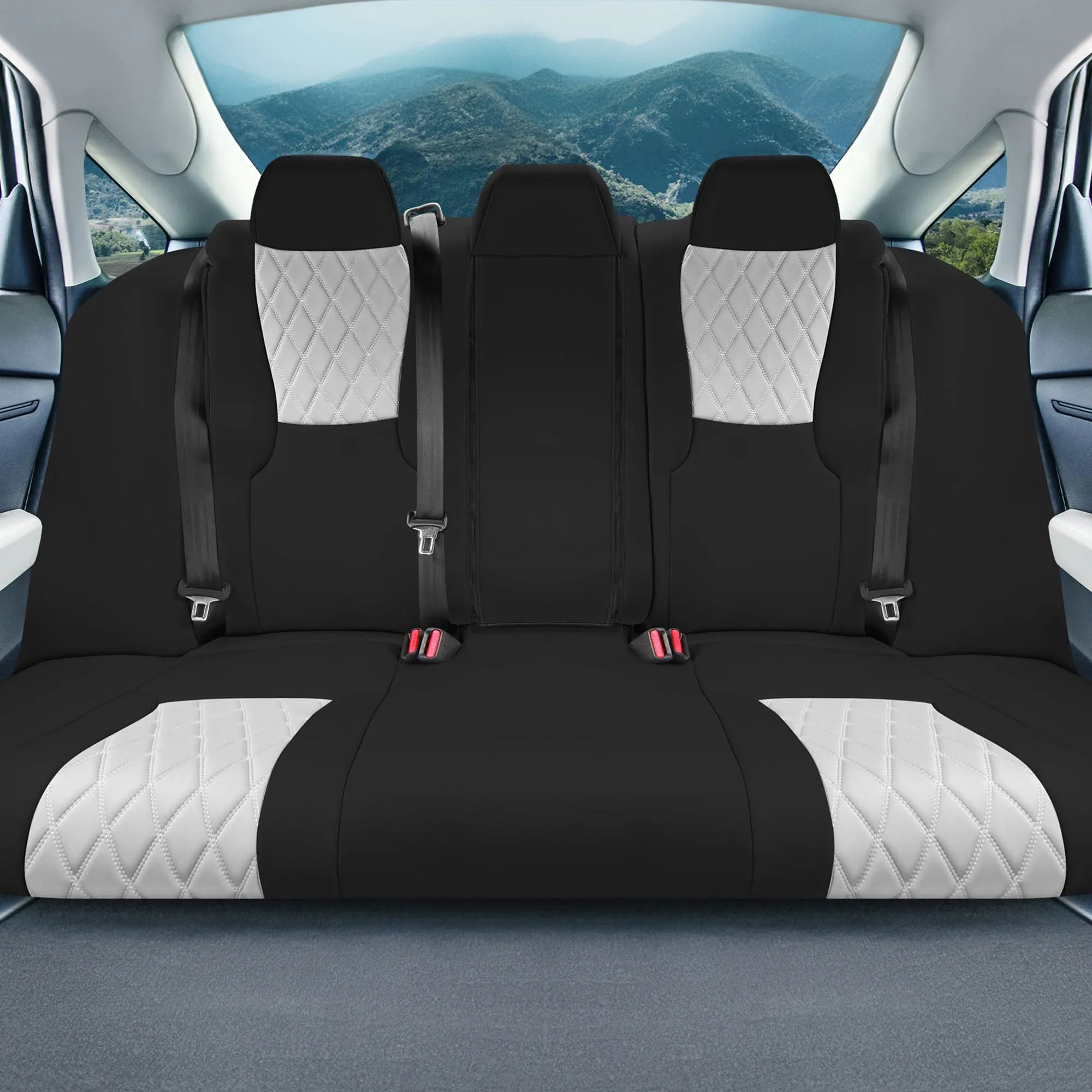 Honda Accord Sport | Sport SE | E X | EX-L | Touring 2023-2024 - Rear Set Seat Covers (Split Bench) - Gray Ultraflex Neoprene