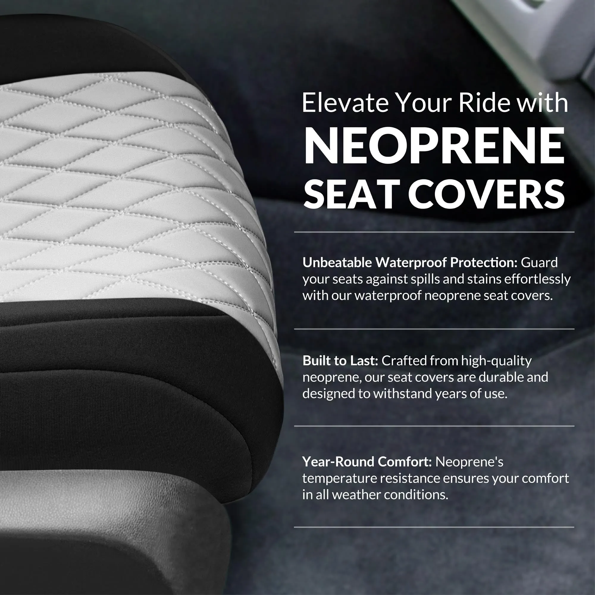 Honda Civic 2016 - 2025 Front Set Seat Covers - Gray Ultraflex Neoprene