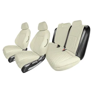 Honda Civic 2016 - 2025 Sedan Full Set Seat Covers (Solid Rear) - Solid Beige Ultraflex Neoprene