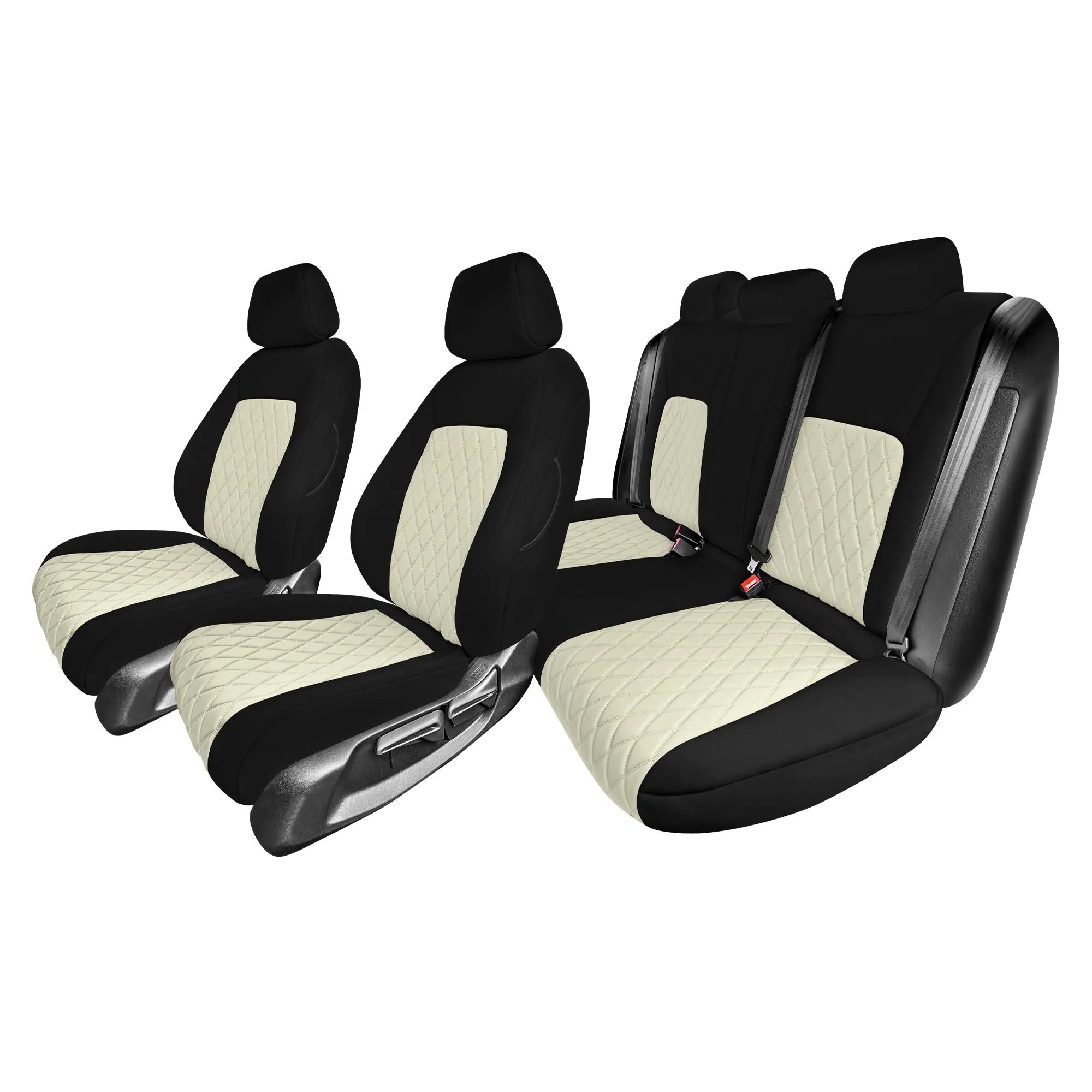 Honda Civic 2016 - 2025 Sedan Full Set Seat Covers (Split Rear) - Beige Ultraflex Neoprene