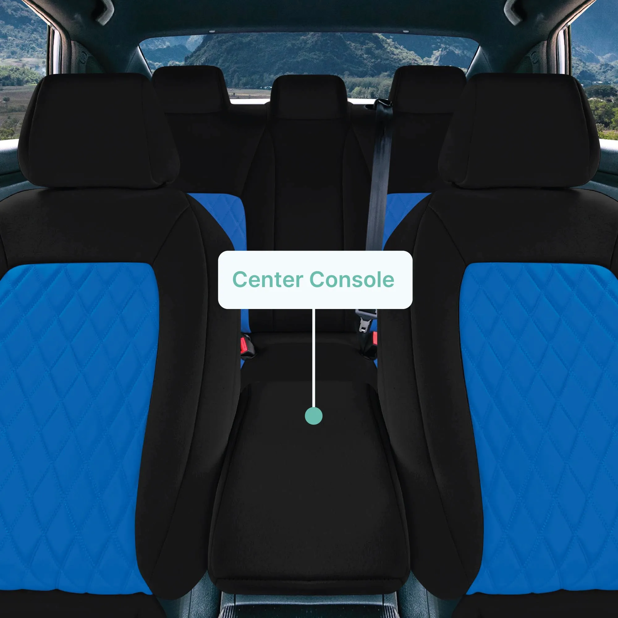 Honda Civic 2016 - 2025 Sedan Full Set Seat Covers (Split Rear) - Blue Ultraflex Neoprene
