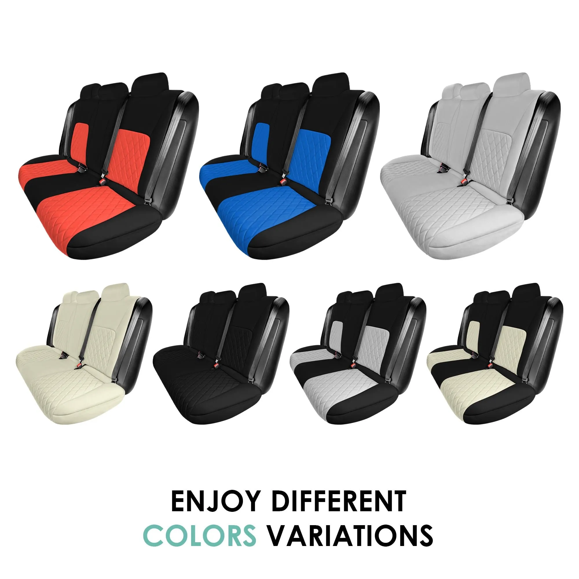 Honda Civic 2016 - 2025 Sedan Solid Rear Set Seat Covers - Solid Gray Ultraflex Neoprene