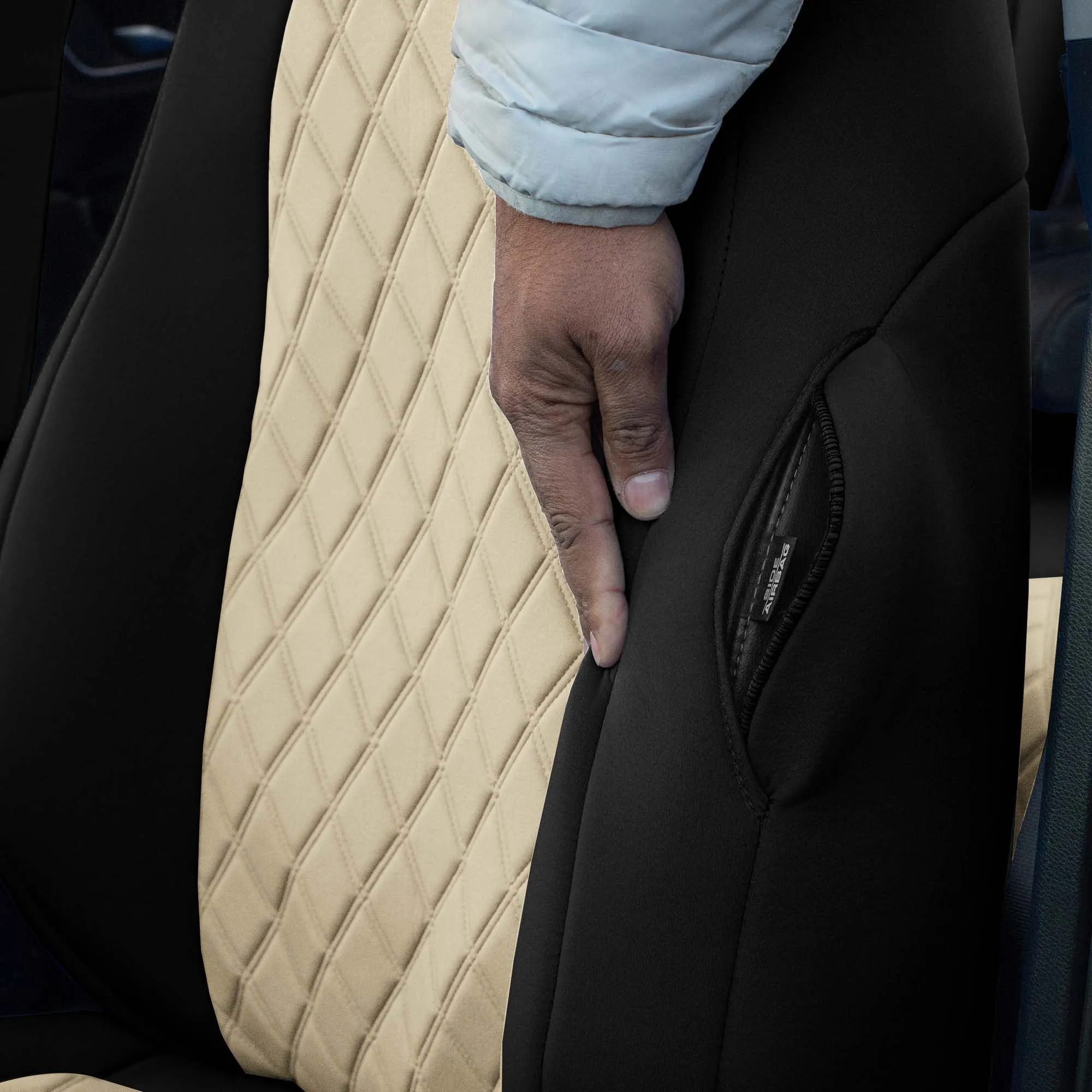 Honda CR-V 2017-2022 - Front Set Seat Covers -  Beige Ultraflex Neoprene