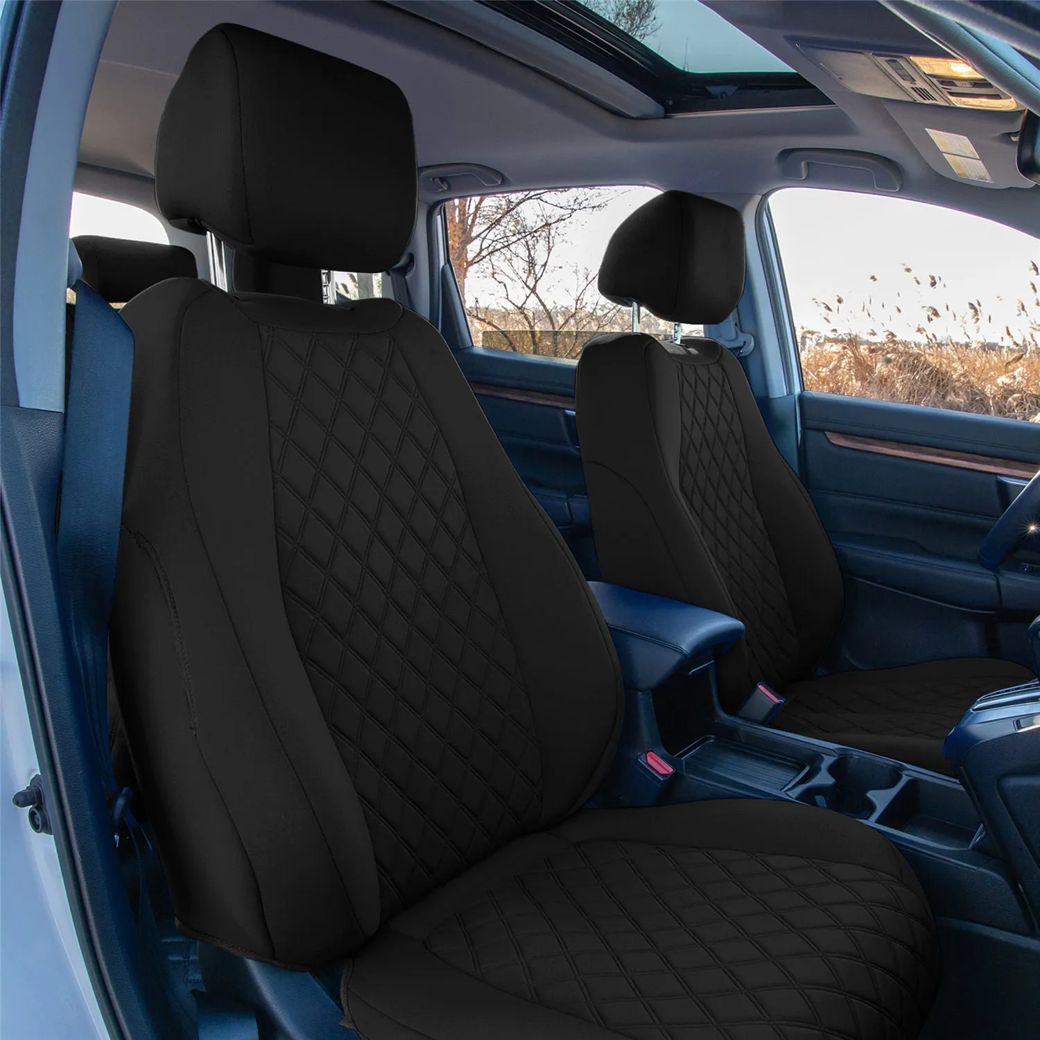 Honda CR-V 2017-2022 - Front Set Seat Covers -  Black Ultraflex Neoprene