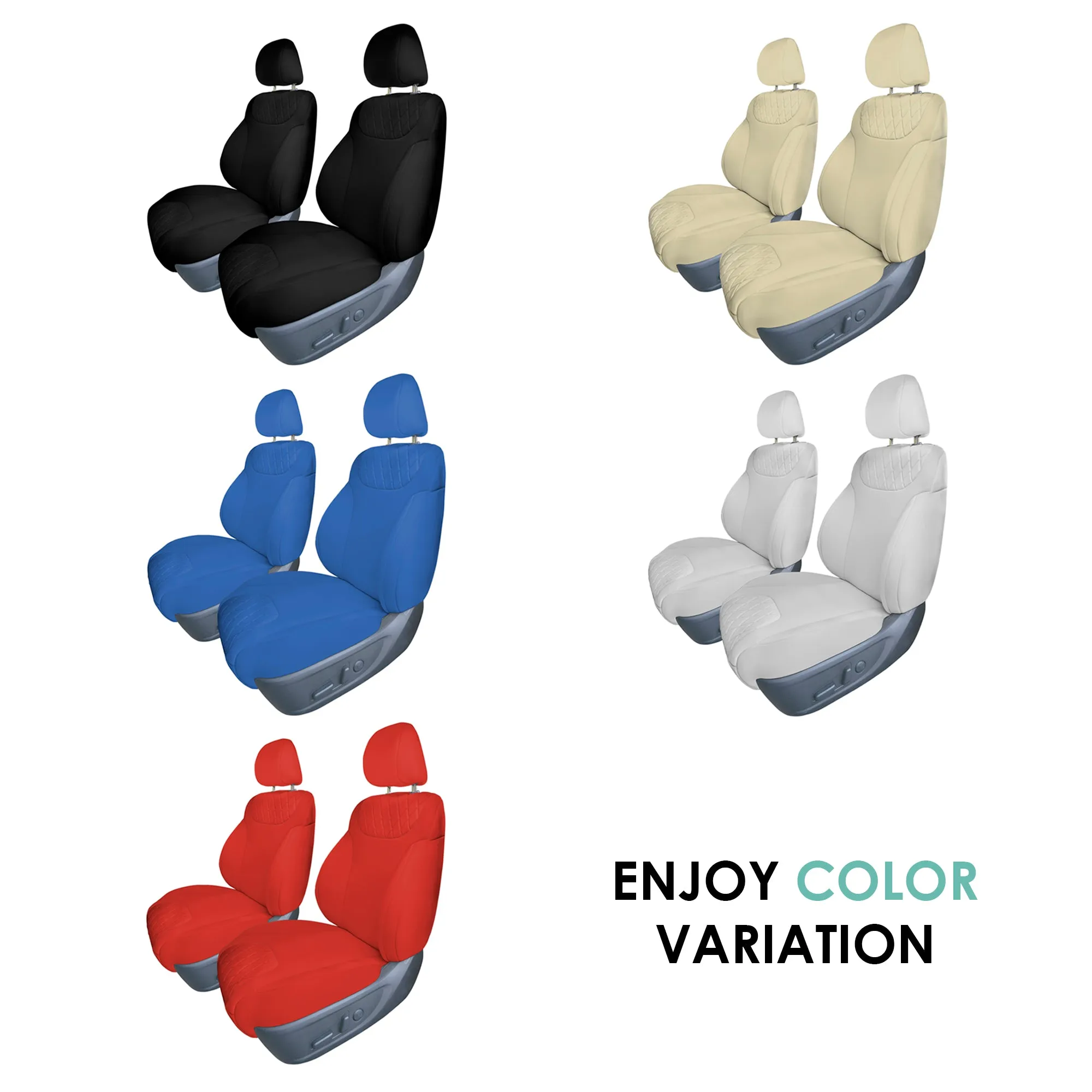 Hyundai Santa Fe 2019 - 2023- Front Set Seat Covers - Solid Beige Ultraflex Neoprene