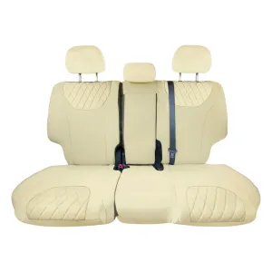 Hyundai Santa Fe 2019 - 2023- Rear Set Seat Covers - Solid Beige Ultraflex Neoprene