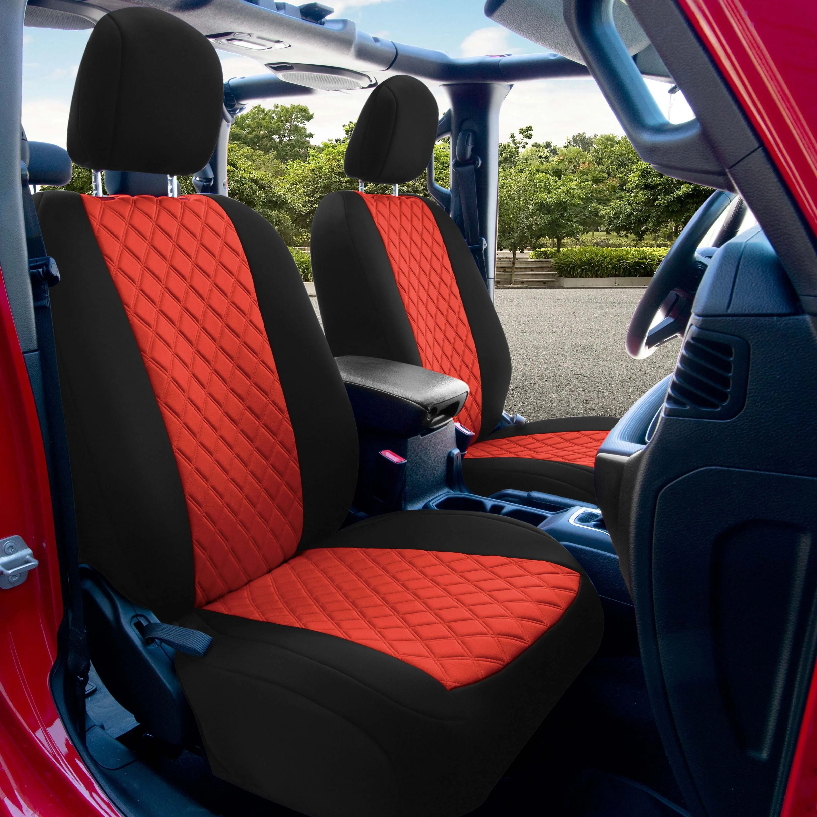 Jeep Gladiator JT 2020-2024  - Front Set Seat Covers - Red Ultraflex Neoprene