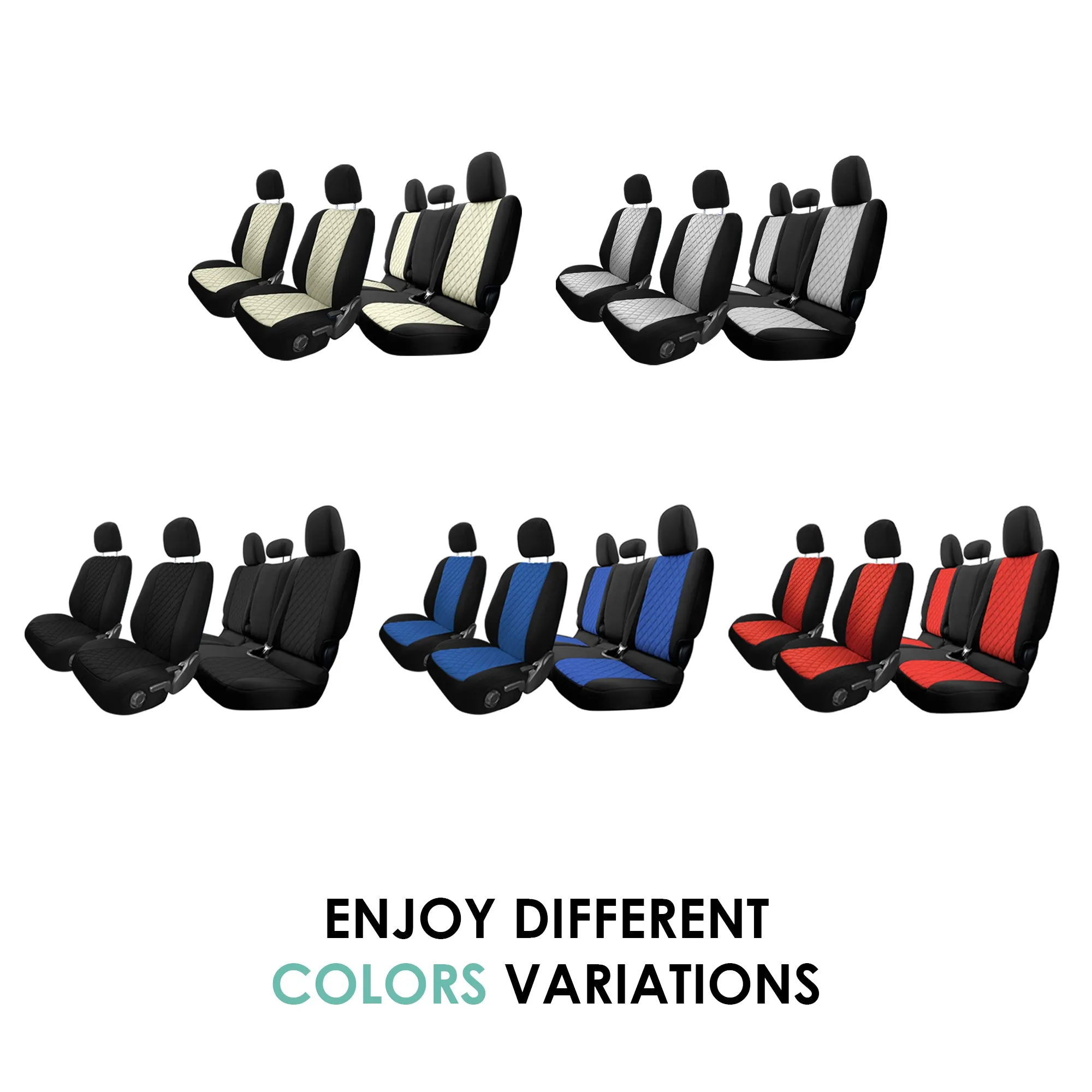 Jeep Gladiator JT 2020-2024  - Full Set Seat Covers - Black Ultraflex Neoprene