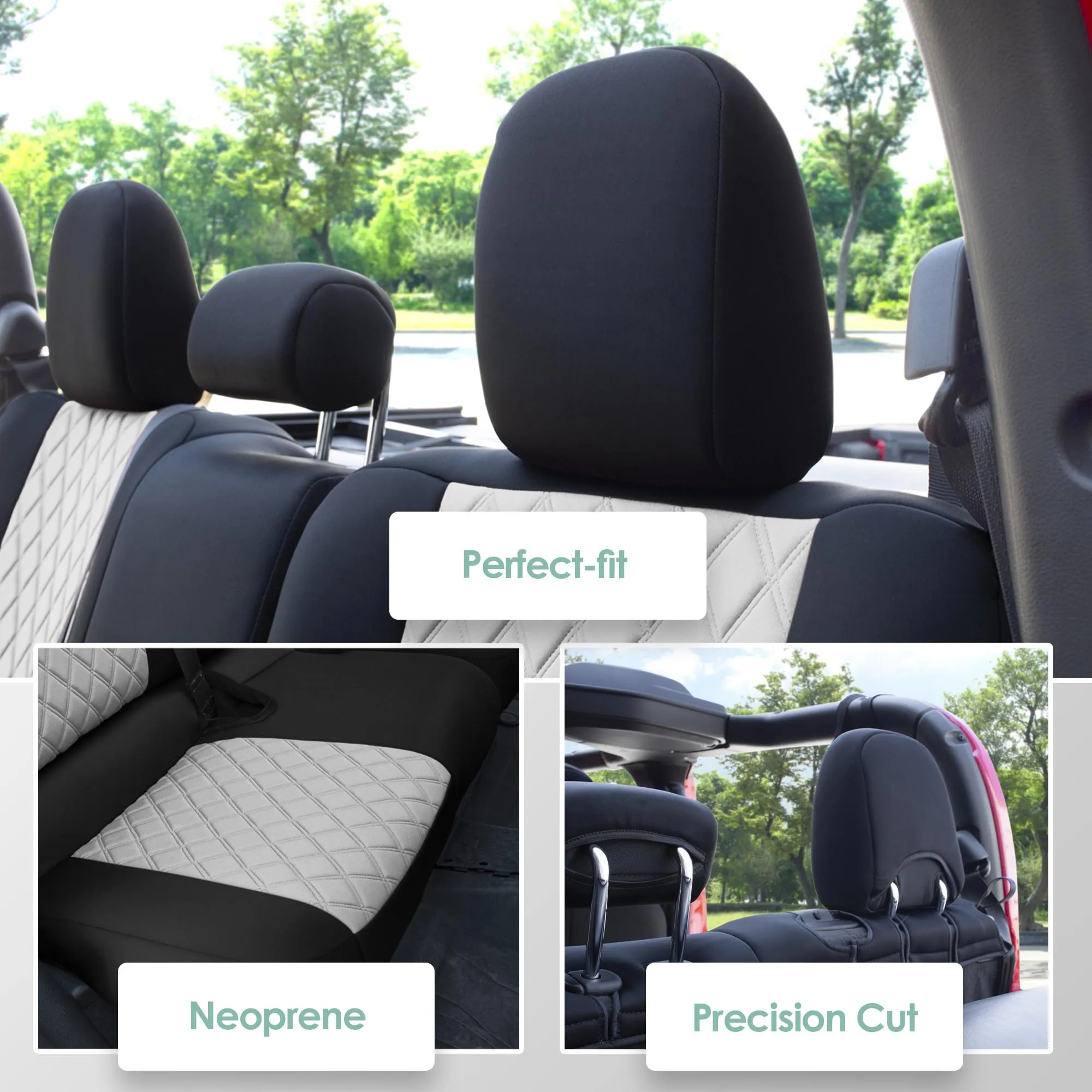 Jeep Gladiator JT 2020-2024  - Rear Set Seat Covers - Gray Ultraflex Neoprene