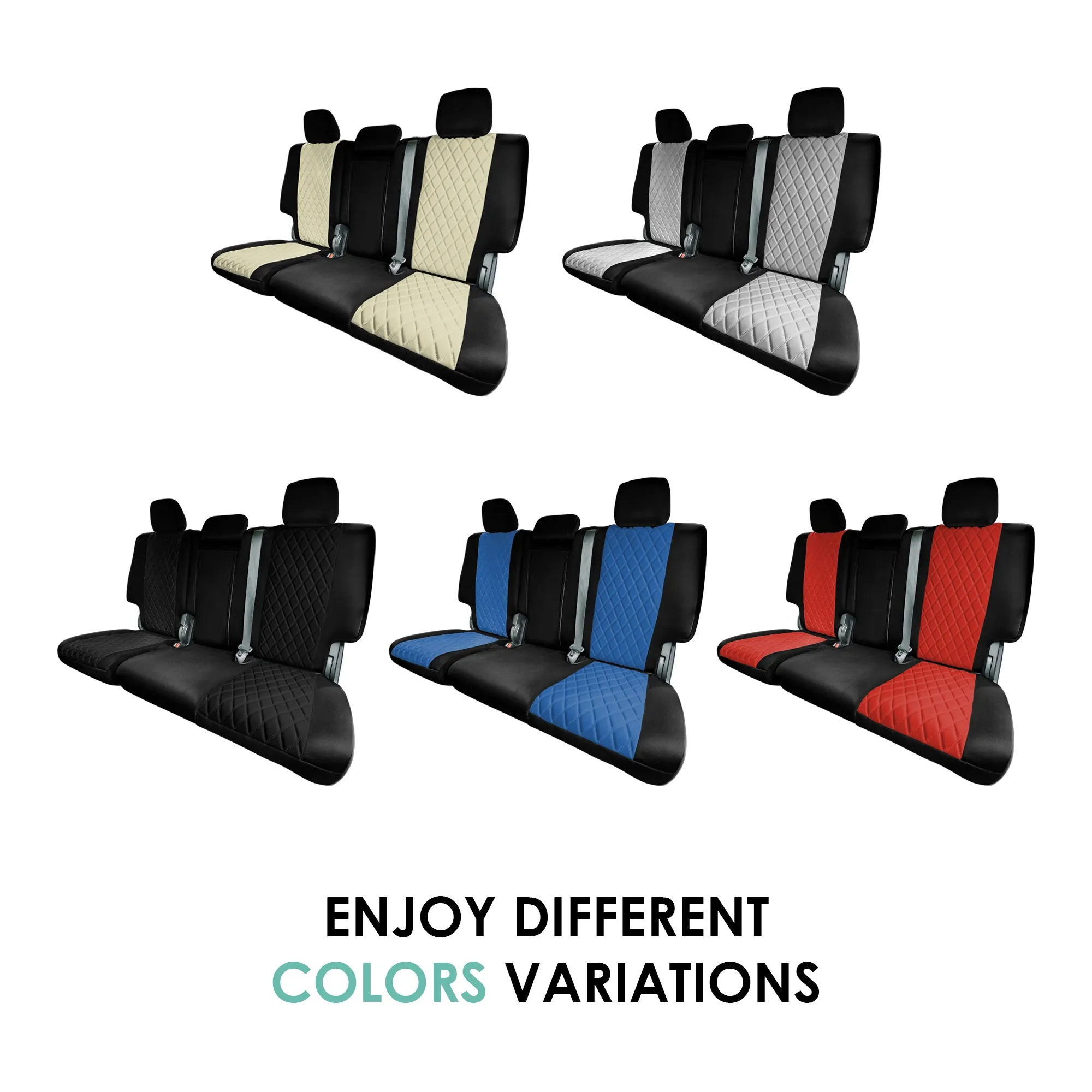 Jeep Grand Cherokee 2011 -2021 - Rear Set Seat Covers - Black Ultraflex Neoprene
