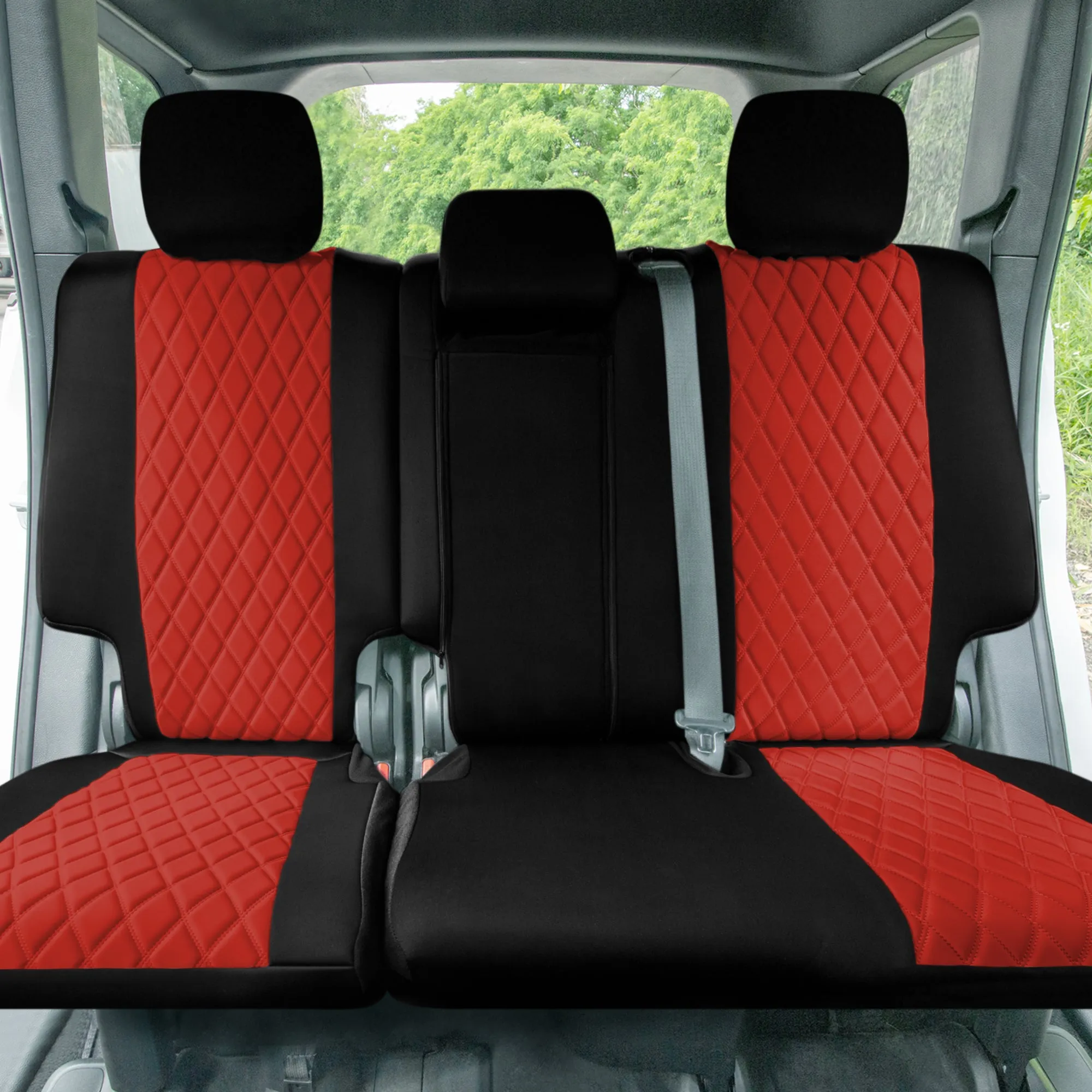 Jeep Grand Cherokee 2011 -2021 - Rear Set Seat Covers - Red Ultraflex Neoprene