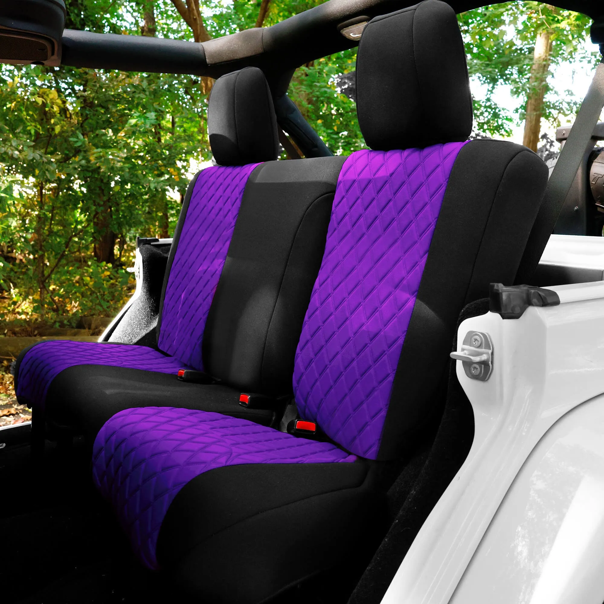 Jeep Wrangler JK 2 Door 2007-2017 -  Rear Set Seat Covers - Purple Ultraflex Neoprene