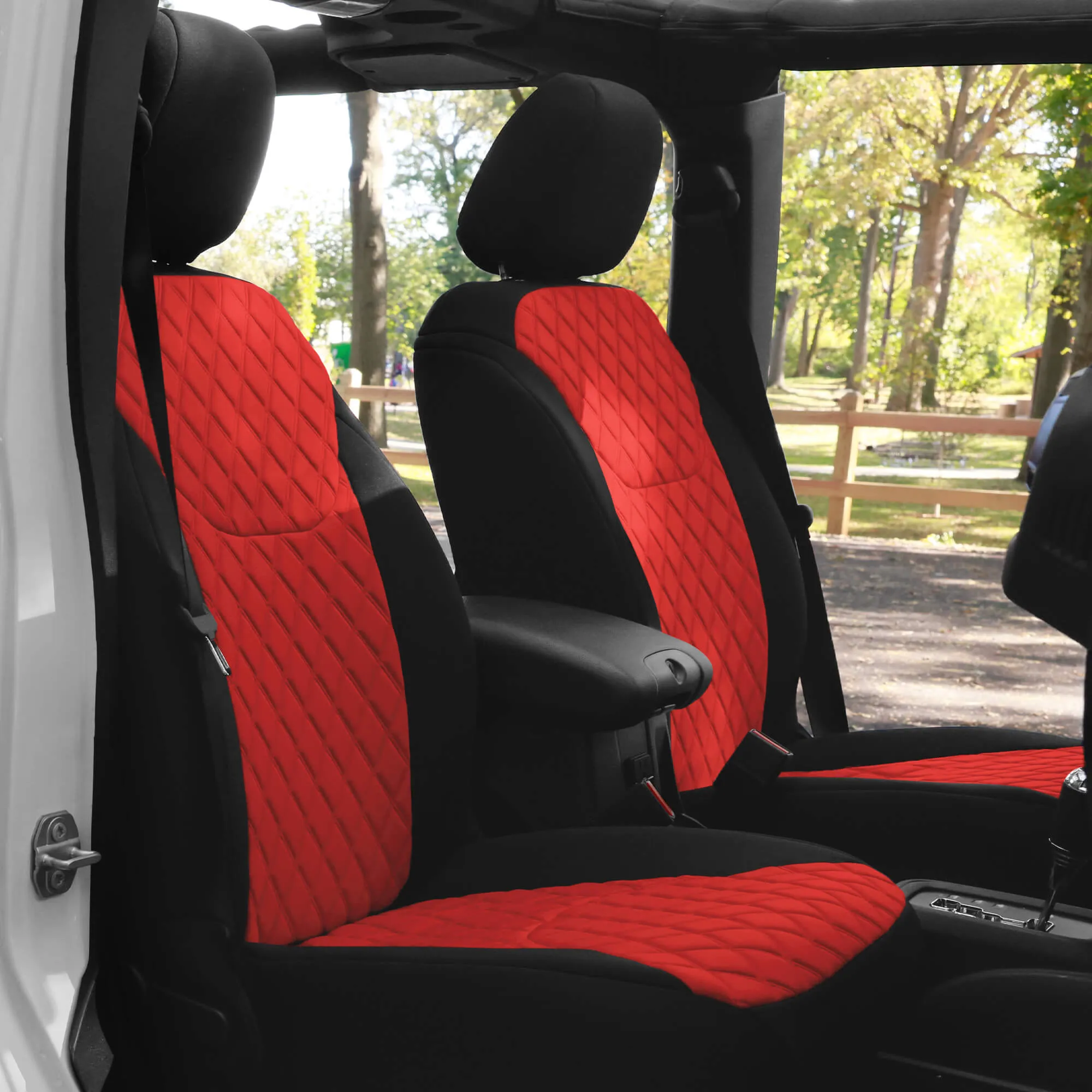 Jeep Wrangler JK 2007-2017 -  Front Set Seat Covers - Red Ultraflex Neoprene