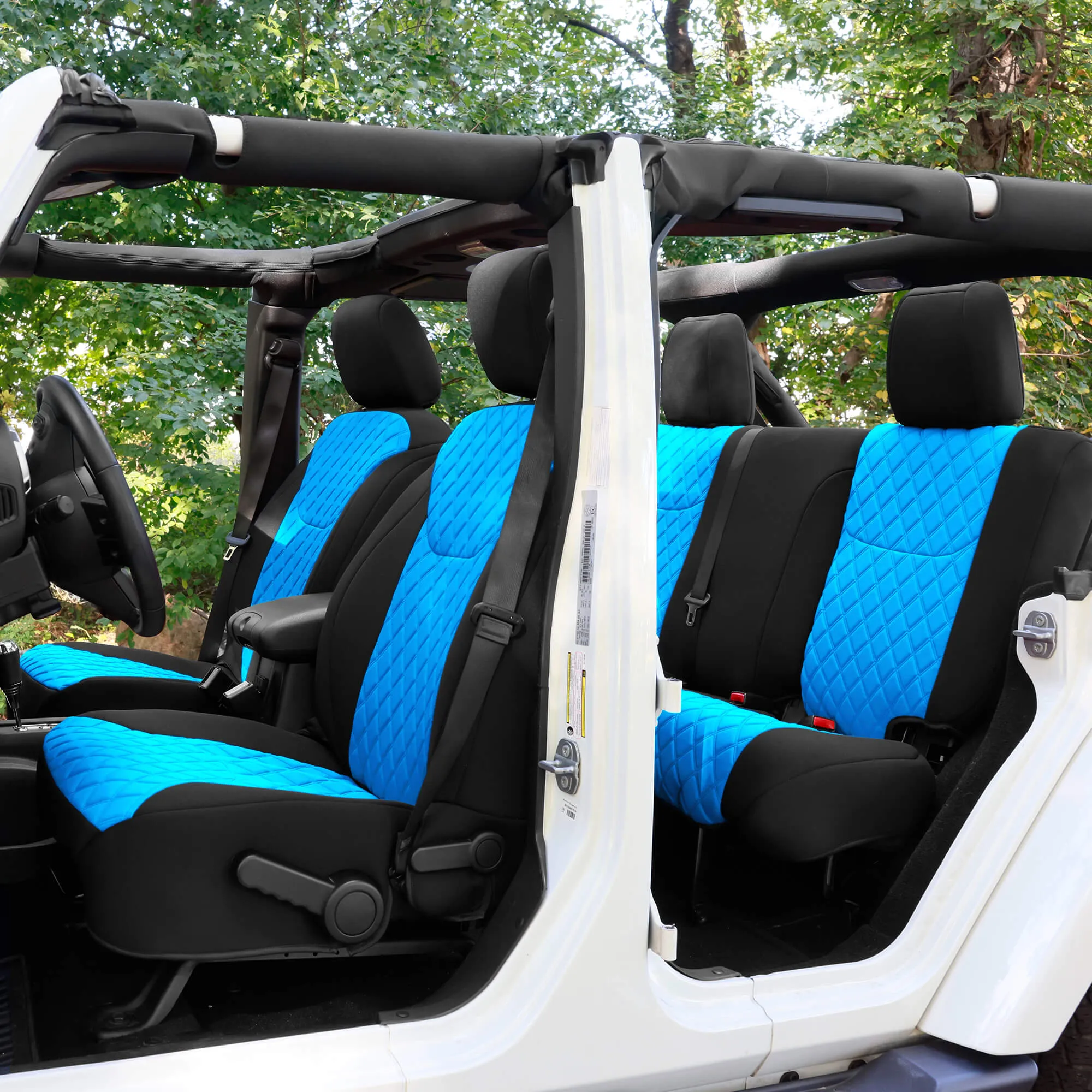 Jeep Wrangler JK 4-Door 2007-2017 -  Full Set Seat Covers - Aqua Ultraflex Neoprene