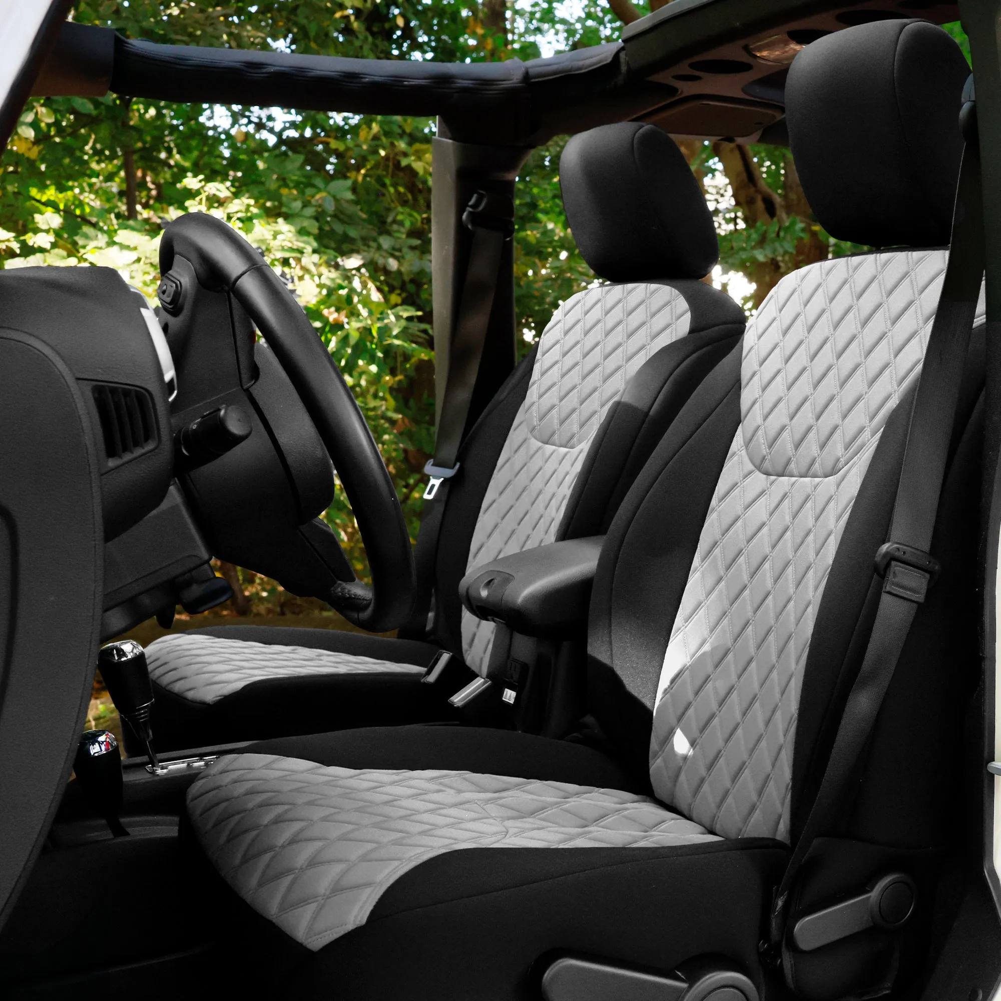 Jeep Wrangler JK 4-Door 2007-2017 -  Full Set Seat Covers - Gray Ultraflex Neoprene