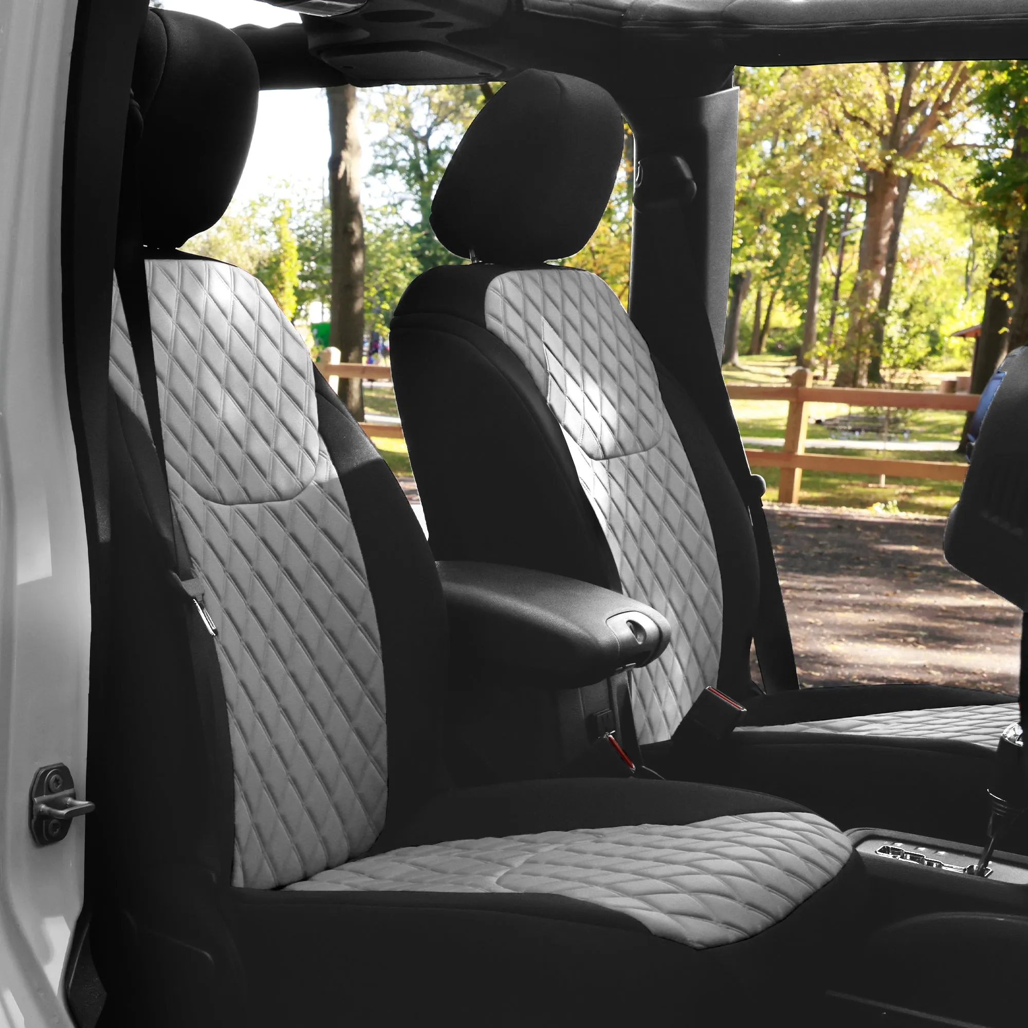 Jeep Wrangler JK 4-Door 2007-2017 -  Full Set Seat Covers - Gray Ultraflex Neoprene